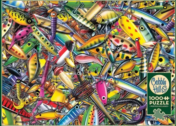 Cobble Hill Pastimes* - Alluring Fishing Lures - 1000 Piece Jigsaw Puzzle