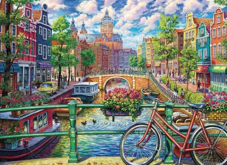 Cobble Hill Trains & Transport* - Amsterdam Canal - 1000 Piece Jigsaw Puzzle