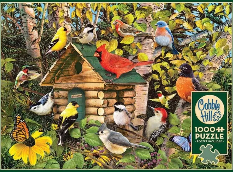 Cobble Hill Animals & Wildlife* - Bird Cabin - 1000 Piece Jigsaw Puzzle