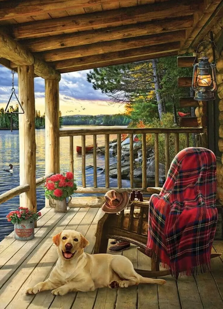 Cobble Hill Pastimes* - Cabin Porch - 1000 Piece Jigsaw Puzzle