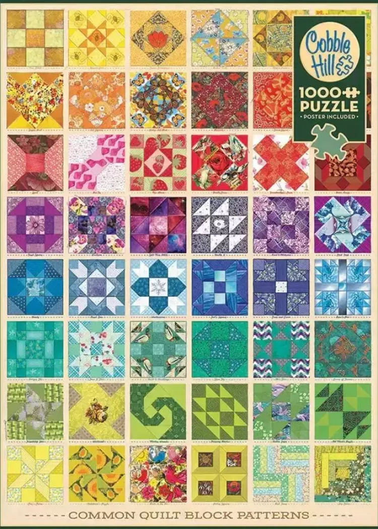 Cobble Hill Pastimes* - Common Quilt Blocks - 1000 Piece Jigsaw Puzzle