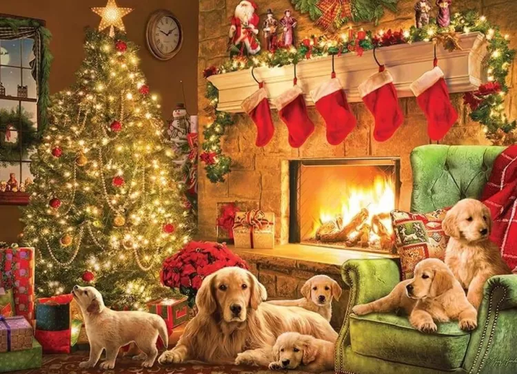 Cobble Hill Christmas* - Cozy Fireplace - 1000 Piece Jigsaw Puzzle