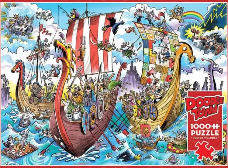 Cobble Hill Humour* - Doodletown Viking Voyage - 1000 Piece Jigsaw Puzzle