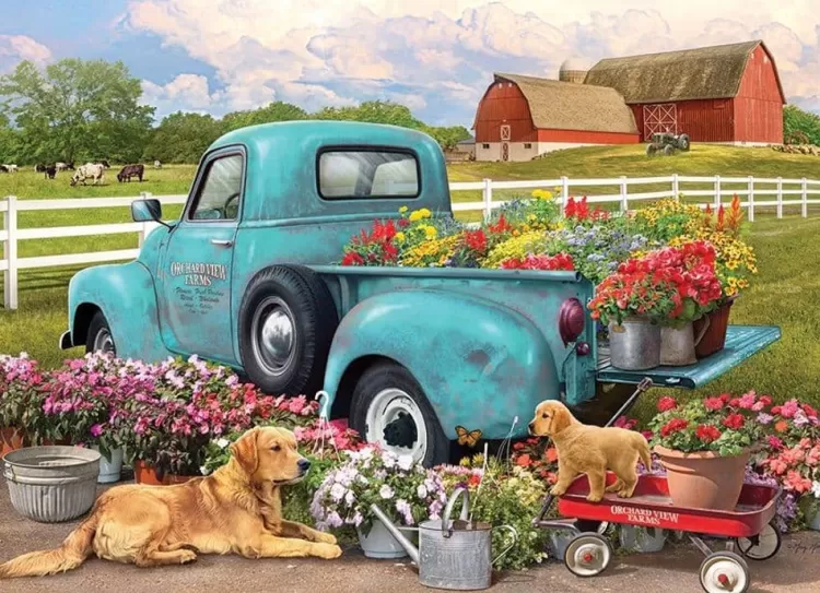 Cobble Hill Flowers & Gardens* - Flower Truck - 1000 Piece Jigsaw Puzzle