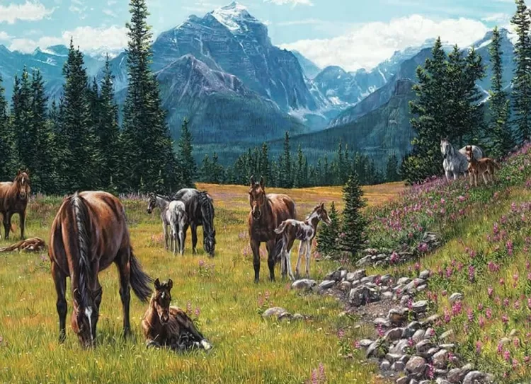 Cobble Hill Landscape* - Horse Meadow - 1000 Piece Jigsaw Puzzle