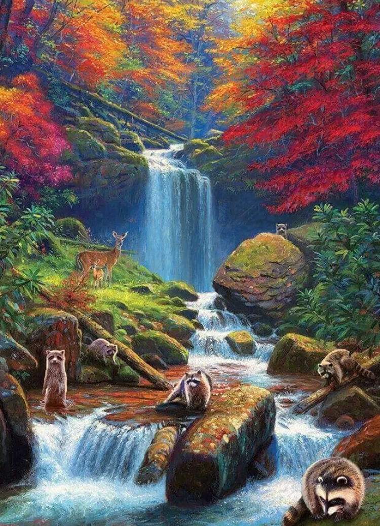 Cobble Hill Landscape* - Mystic Falls In Autumn - 1000 Piece Jigsaw Puzzle