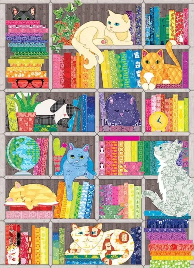 Cobble Hill Pastimes* - Rainbow Cat Quilt - 1000 Piece Jigsaw Puzzle