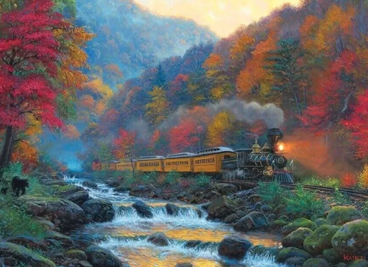 Cobble Hill Trains & Transport* - Smoky Train - 1000 Piece Jigsaw Puzzle