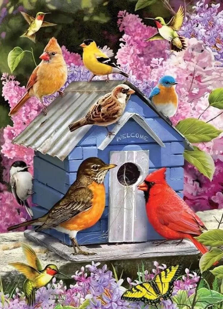 Cobble Hill Landscape* - Spring Birdhouse - 1000 Piece Jigsaw Puzzle