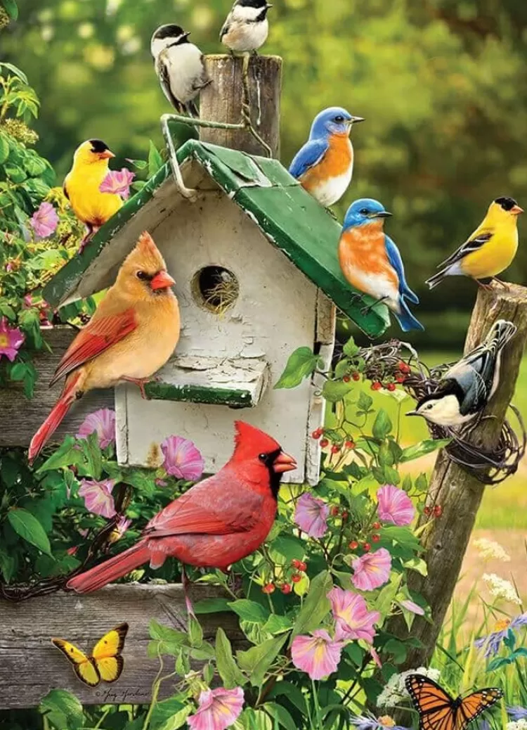 Cobble Hill Landscape* - Summer Birdhouse - 1000 Piece Jigsaw Puzzle