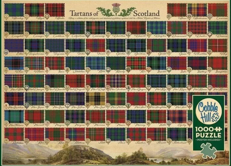 Cobble Hill Challenging* - Tartans Of Scotland - 1000 Piece Jigsaw Puzzle