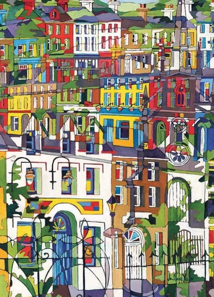 Cobble Hill Locations & Buildings* - Thru Swirly Railings - 1000 Piece Jigsaw Puzzle