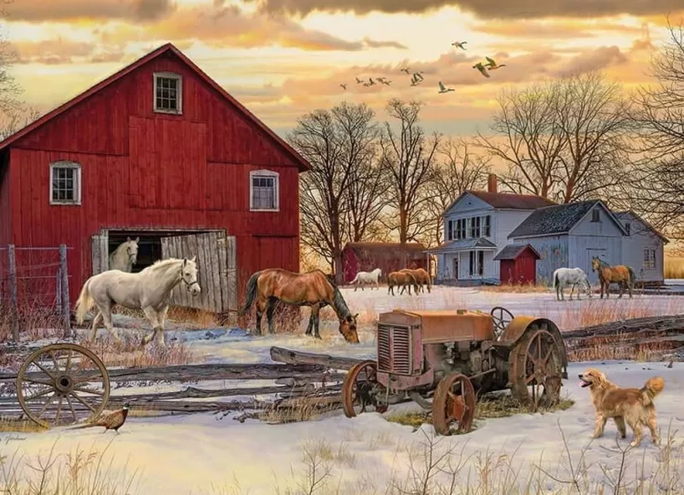 Cobble Hill Farming* - Winter On The Farm - 1000 Piece Jigsaw Puzzle