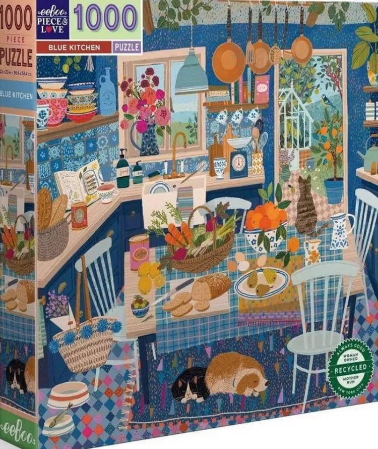 Eeboo Food & Drink* - Blue Kitchen - 1000 Piece Jigsaw Puzzle