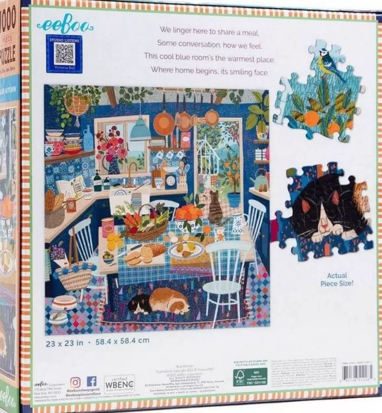 Eeboo Food & Drink* - Blue Kitchen - 1000 Piece Jigsaw Puzzle