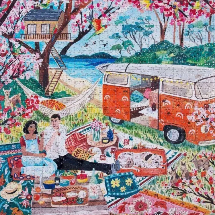 Eeboo Trains & Transport* - Camper Life - 1000 Piece Jigsaw Puzzles