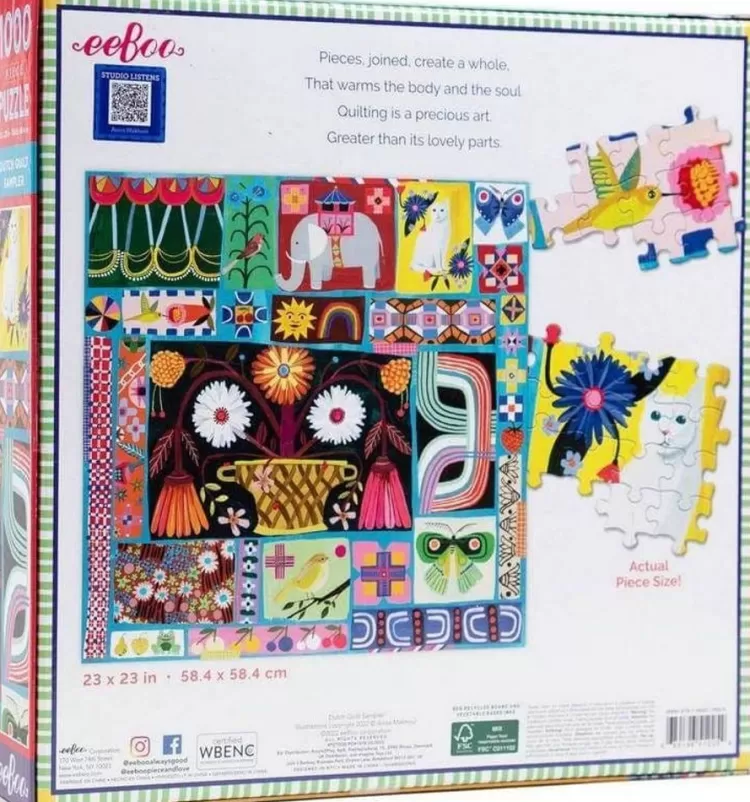 Eeboo Pastimes* - Dutch Quilt Sampler - 1000 Piece Jigsaw Puzzle