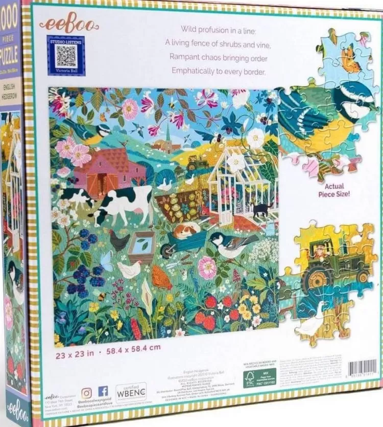 Eeboo Flowers & Gardens* - English Hedgerow - 1000 Piece Jigsaw Puzzle