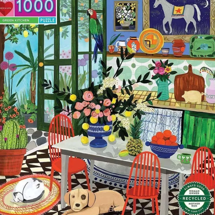 Eeboo Pastimes* - Green Kitchen - 1000 Piece Jigsaw Puzzles