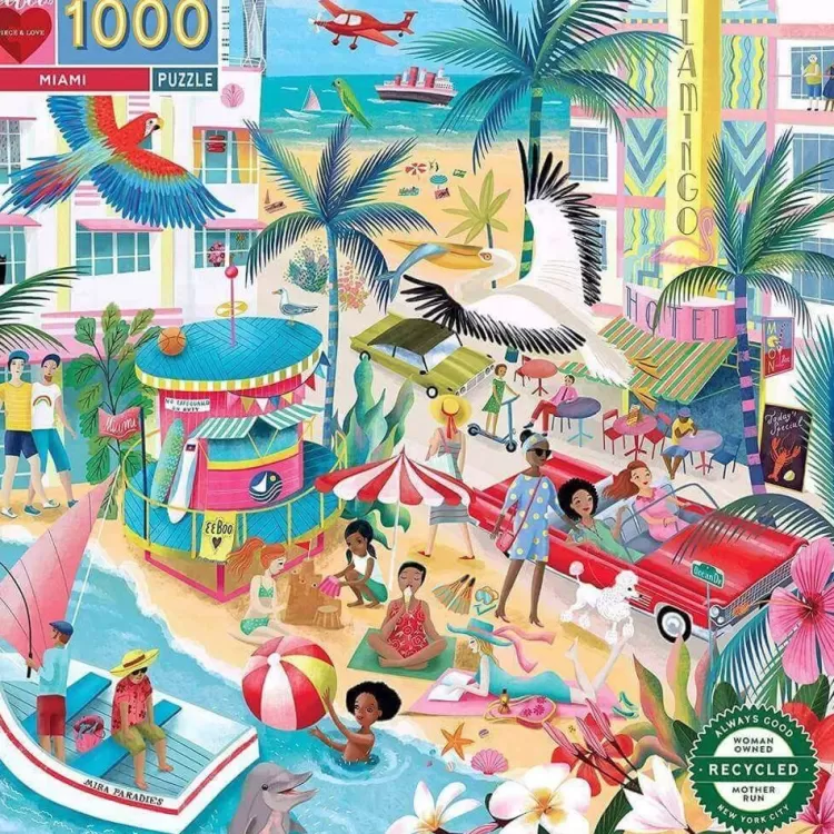 Eeboo Locations & Buildings* - Miami - 1000 Piece Jigsaw Puzzles