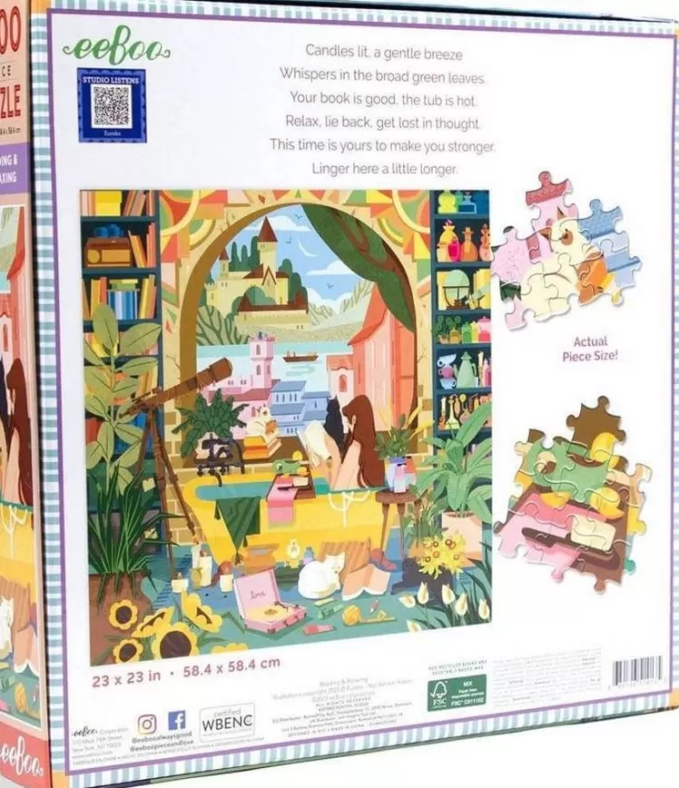 Eeboo Pastimes* - Reading & Relaxing - 1000 Piece Jigsaw Puzzle