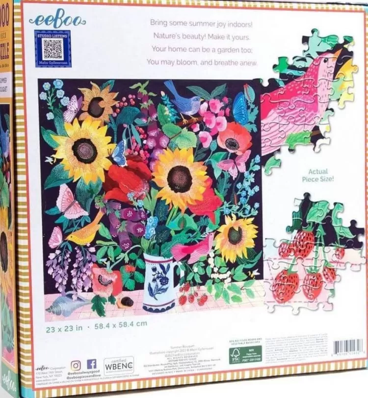 Eeboo Flowers & Gardens* - Summer Bouquet - 1000 Piece Jigsaw Puzzle