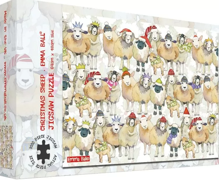 Great British Jigsaws Christmas*Emma Ball - Christmas Sheep - 1000 Piece Jigsaw Puzzle