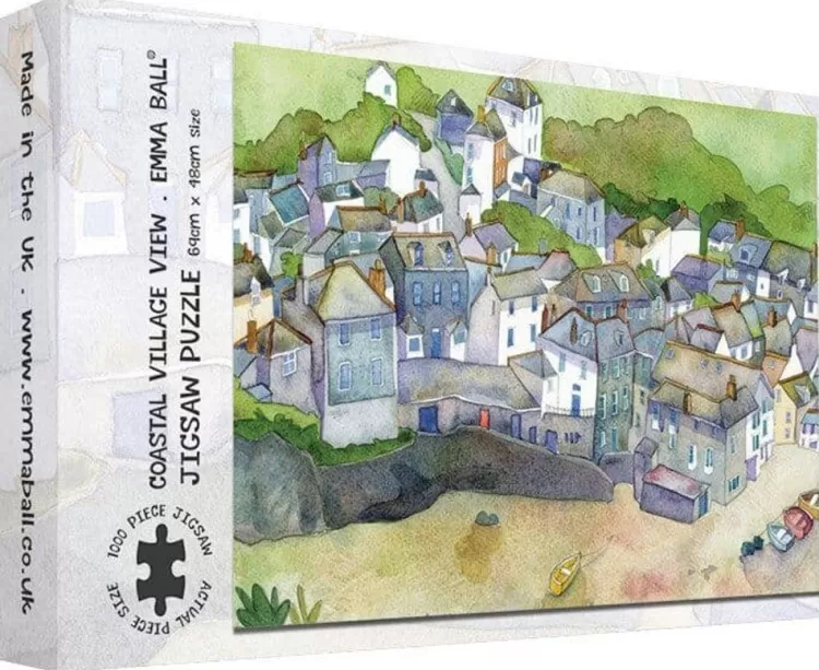 Great British Jigsaws Landscape*Emma Ball - Coastal Village View - 1000 Piece Jigsaw Puzzle