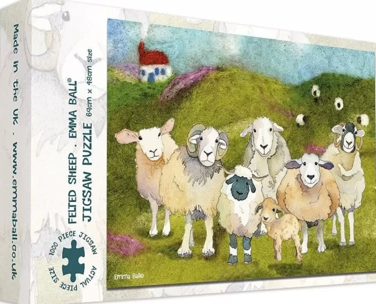 Great British Jigsaws Animals & Wildlife*Emma Ball - Felted Sheep - 1000 Piece Jigsaw Puzzle