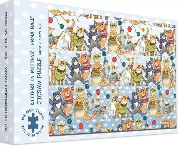 Great British Jigsaws Animals & Wildlife*Emma Ball - Kittens In Mittens - 1000 Piece Jigsaw Puzzle