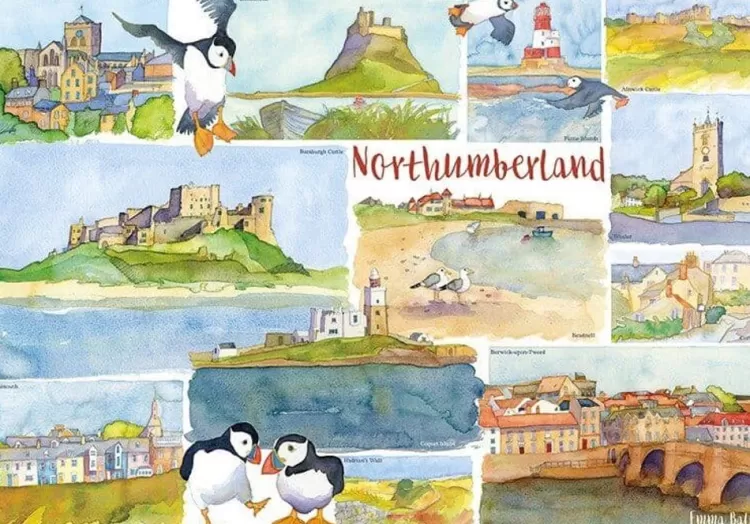 Great British Jigsaws Landscape*Emma Ball - Northumberland - 1000 Piece Jigsaw Puzzle