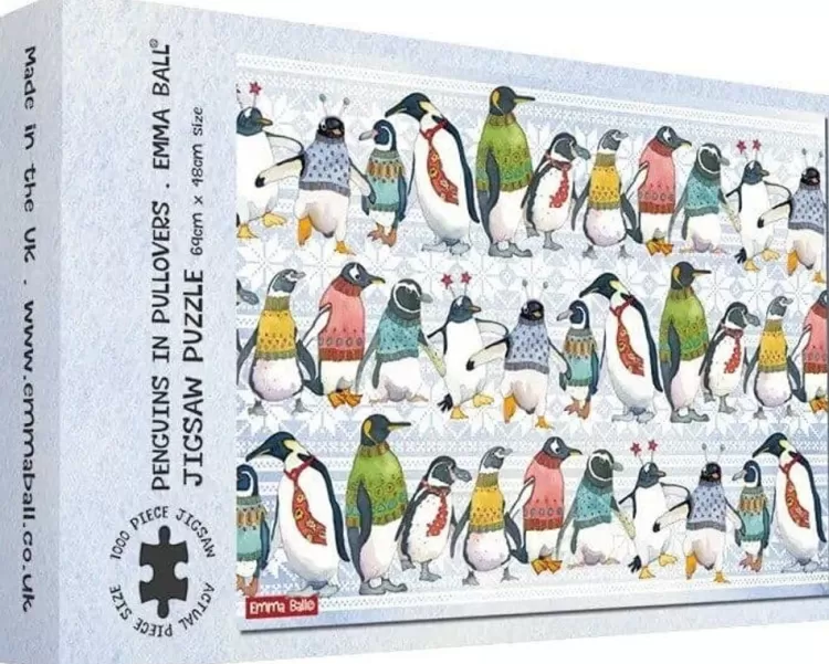 Great British Jigsaws Animals & Wildlife*Emma Ball - Penguins In Pullovers - 1000 Piece Jigsaw Puzzle