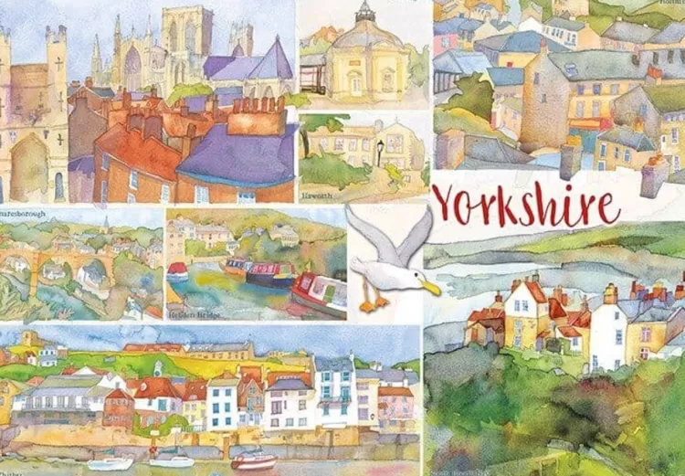 Great British Jigsaws Yorkshire*Emma Ball - Yorkshire - 1000 Piece Jigsaw Puzzle