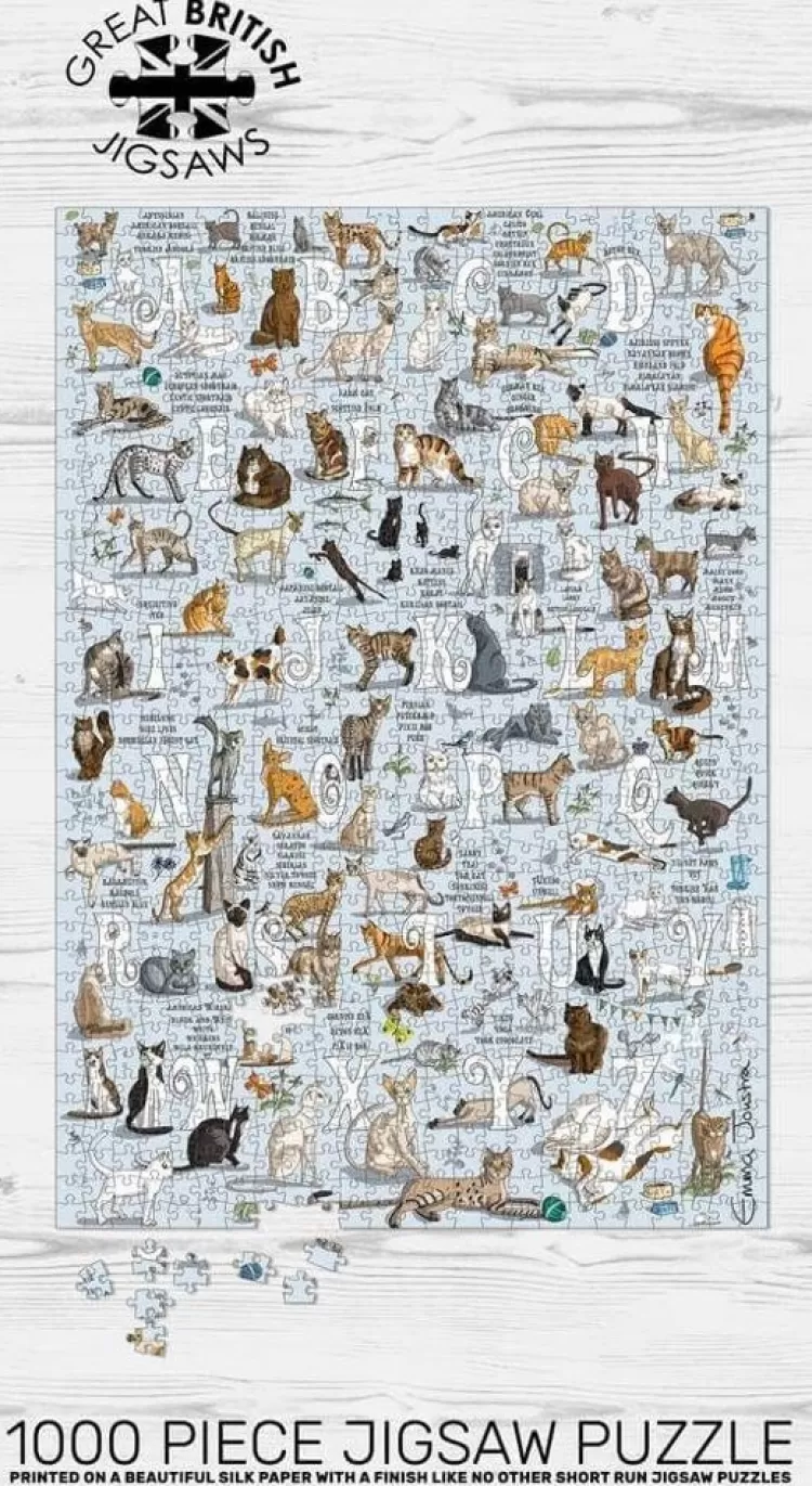 Great British Jigsaws Animals & Wildlife*Emma Joustra - A To Z Cats - 1000 Piece Jigsaw Puzzle