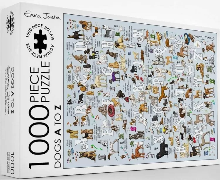 Great British Jigsaws Animals & Wildlife*Emma Joustra - A To Z Dogs - 1000 Piece Jigsaw Puzzle