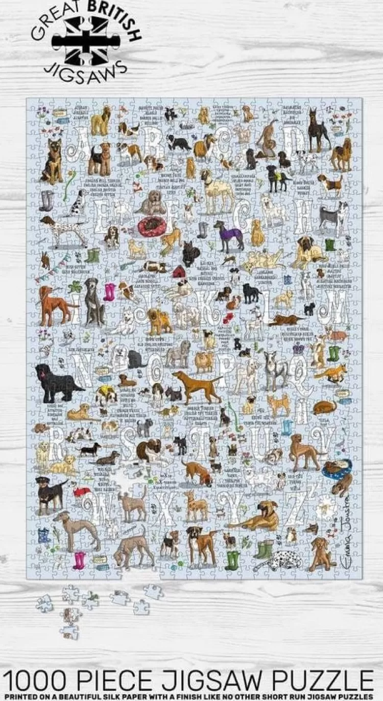 Great British Jigsaws Animals & Wildlife*Emma Joustra - A To Z Dogs - 1000 Piece Jigsaw Puzzle