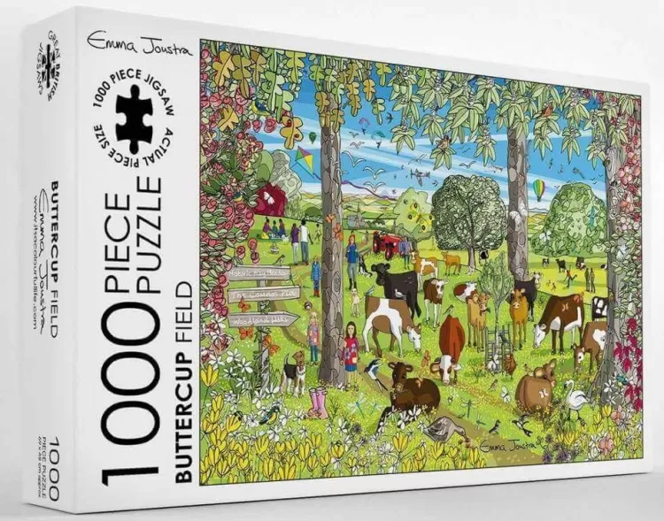 Great British Jigsaws Flowers & Gardens*Emma Joustra - Buttercup Field - 1000 Piece Jigsaw Puzzle