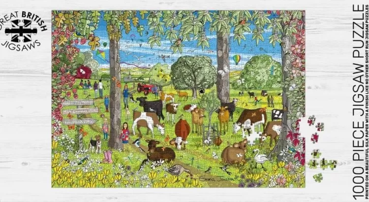 Great British Jigsaws Flowers & Gardens*Emma Joustra - Buttercup Field - 1000 Piece Jigsaw Puzzle