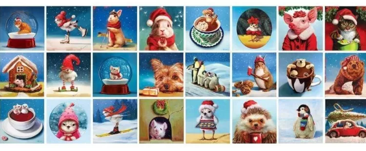 Eurographics Christmas* - Christmas Animals - Advent Calendar - 24 X 50 Jigsaw Puzzle