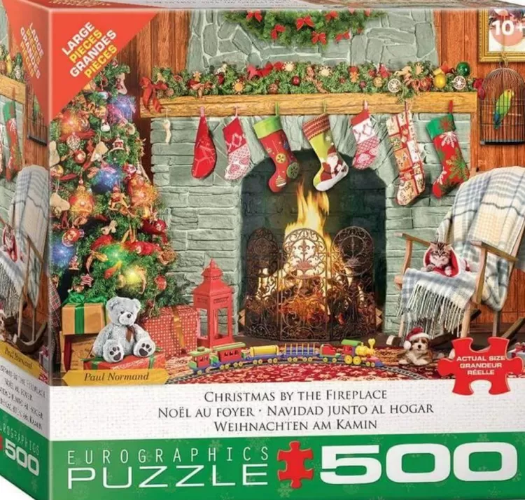 Eurographics Christmas* - Christmas By The Fireplace - 500 Xl Piece Jigsaw Puzzle