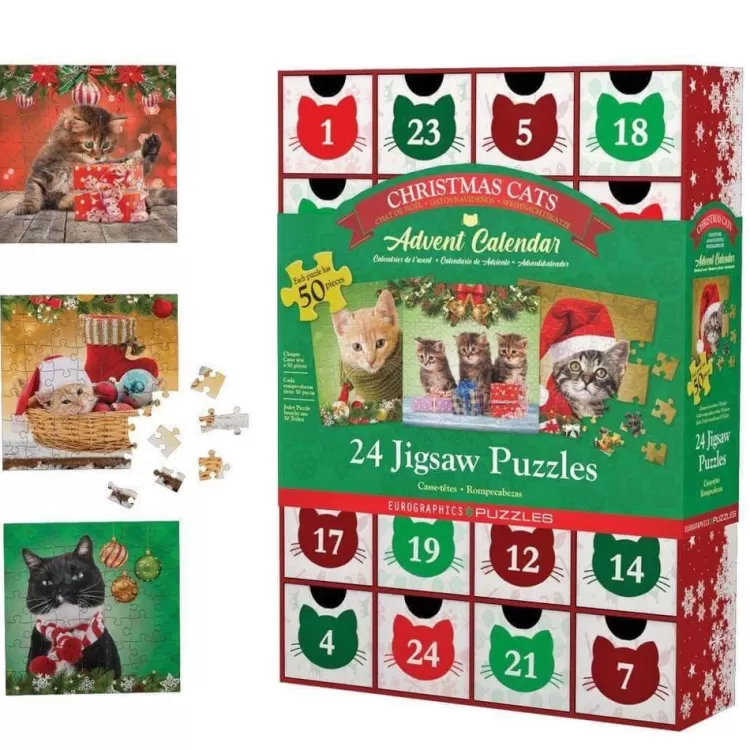 Eurographics Christmas* - Christmas Cats - Advent Calendar - 24 X 50 Jigsaw Puzzle