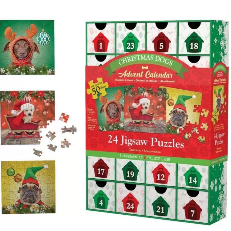 Eurographics Christmas* - Christmas Dogs - Advent Calendar - 24 X 50 Jigsaw Puzzle