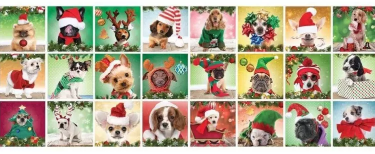 Eurographics Christmas* - Christmas Dogs - Advent Calendar - 24 X 50 Jigsaw Puzzle