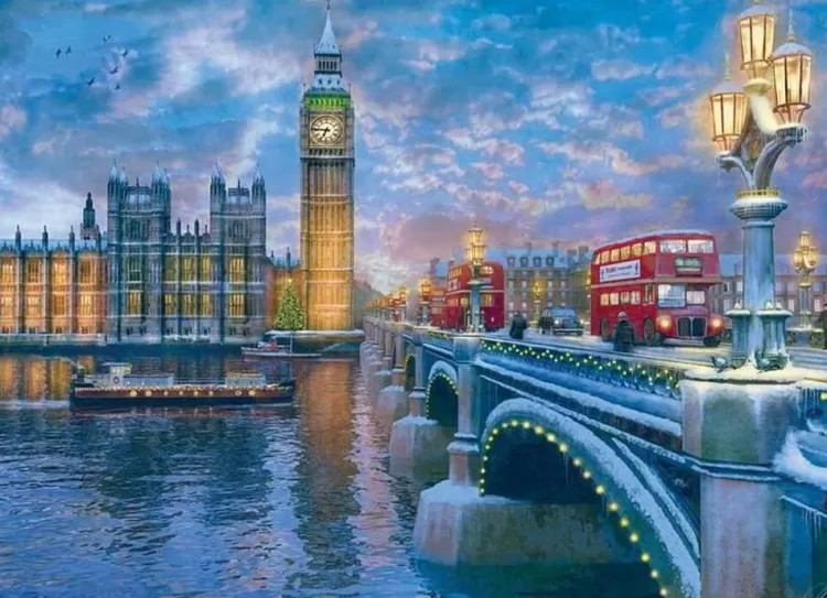 Eurographics Christmas* - Christmas Eve In London - 1000 Piece Jigsaw Puzzle