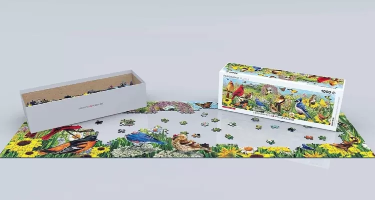 Eurographics Panoramic* - Garden Birds - Panoramic 1000 Piece Jigsaw Puzzle