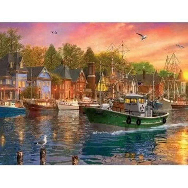 Eurographics Landscape* - Harbor Sunset - 1000 Piece Jigsaw Puzzle