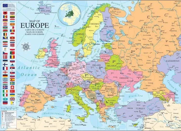 Eurographics Maps & Flags* - Map Of Europe - 1000 Piece Jigsaw Puzzle