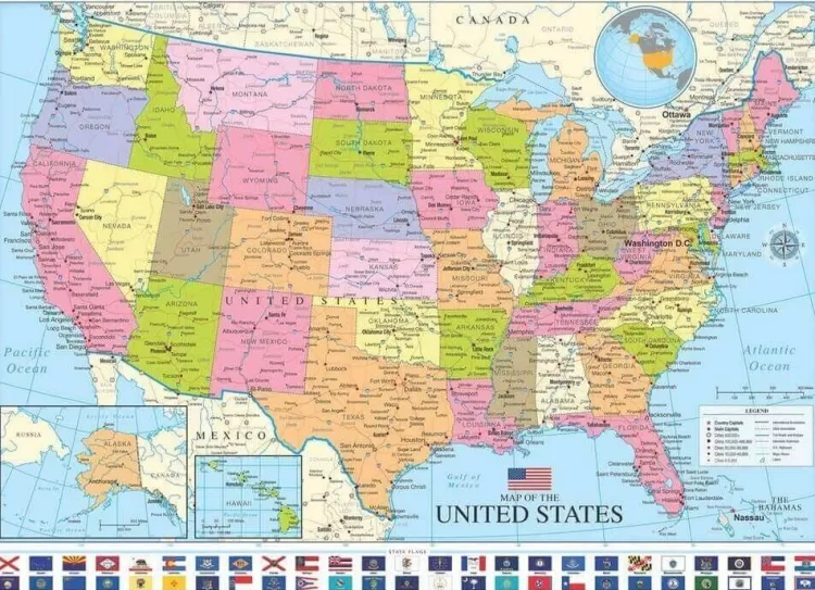 Eurographics Maps & Flags* - Map Of The United States - 1000 Piece Jigsaw Puzzle