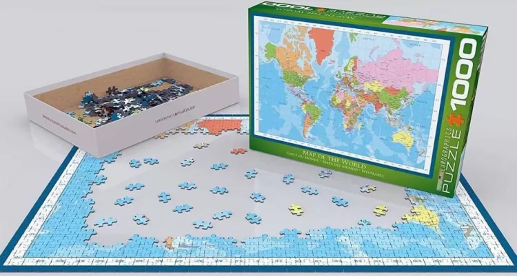 Eurographics Maps & Flags* - Map Of The World - 1000 Piece Jigsaw Puzzle