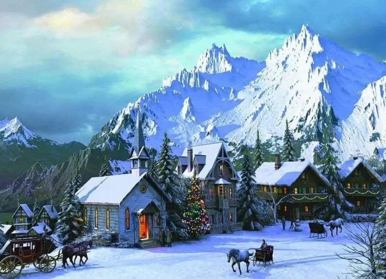 Eurographics Landscape* - Rocky Mountain Christmas - 1000 Piece Jigsaw Puzzle